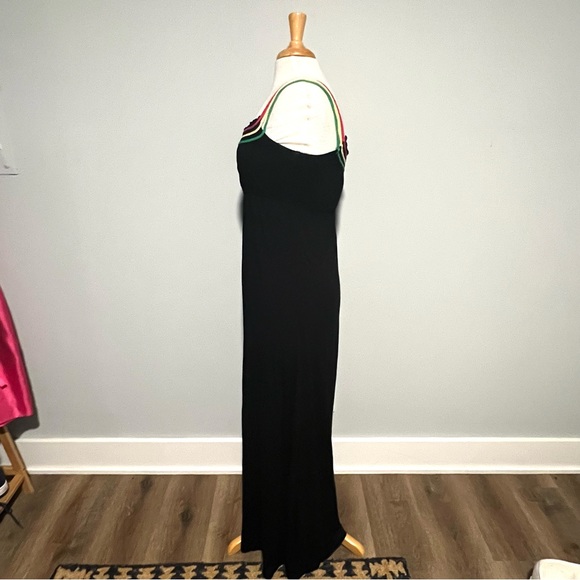 Sevengate Black Colorful Strappy Maxi Dress Size M Beach Vacation Comfy - Picture 2 of 10